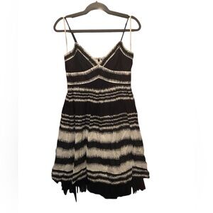 NWT BCBGMAXAZRIA BLACK & WHITE VOILE DRESS SIZE 6